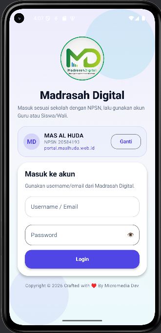 Login Mobile Madrasah Digital